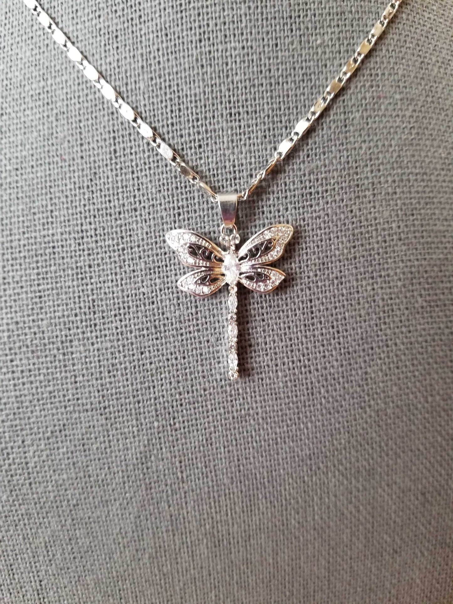 CZ Dragonfly Necklace