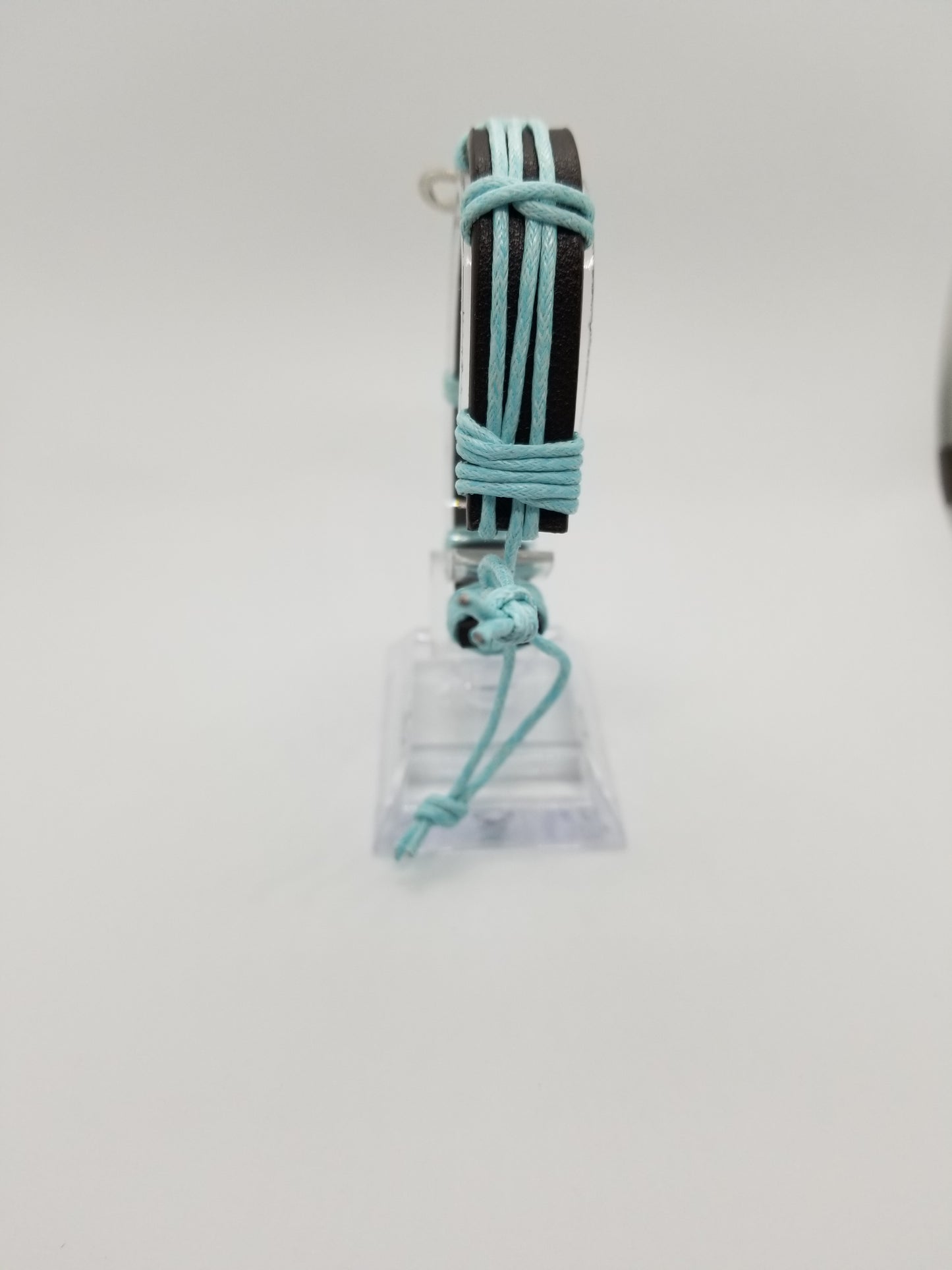 Light Blue Hope Leather Wristband