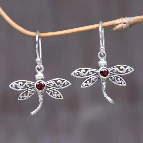Vintage Silver Dragonfly Earrings