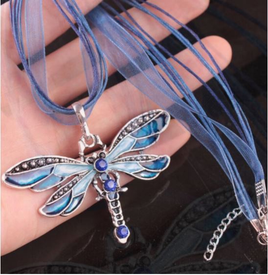 Blue Dragonfly Necklace