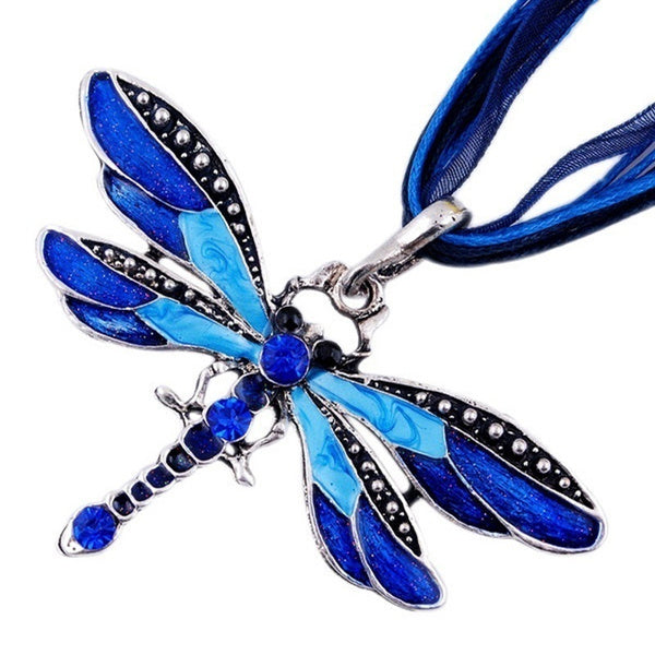 Blue Dragonfly Necklace
