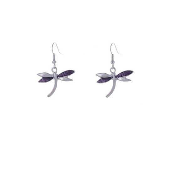 Purple Dragonfly Earings