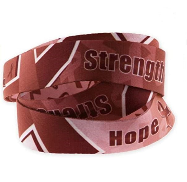 Burgundy Awareness Ribbon Lanyard