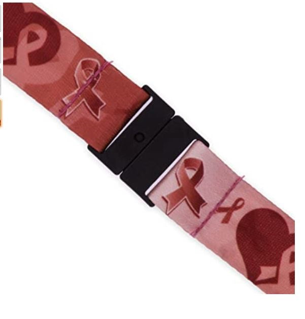 Burgundy Awareness Ribbon Lanyard