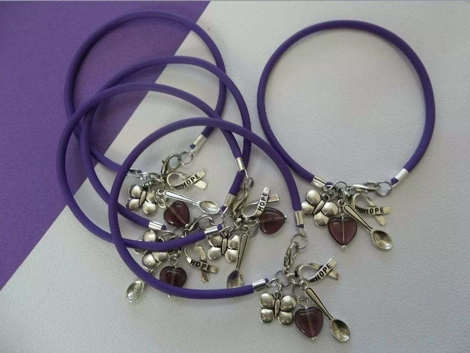 Lupus Awareness Bracelet with Spoons, Butterfly & Hope Charms