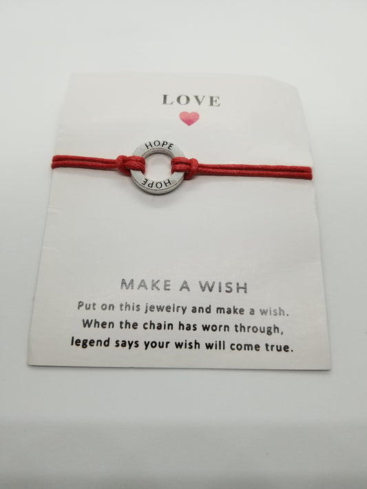 Silver Wishing Card "Hope" Charm Bracelet