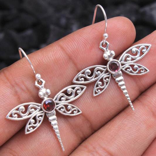 Vintage Silver Dragonfly Earrings