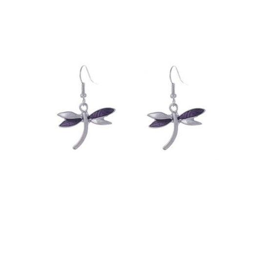 Purple Dragonfly Earings