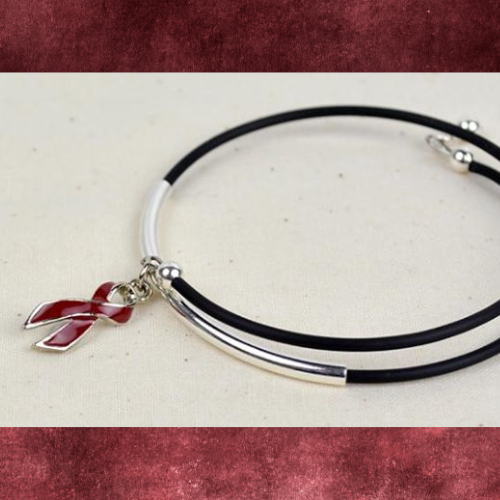 Inspire Awareness Wrap Bracelet with Ribbon Charm