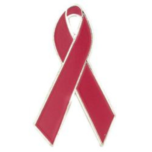 Burgundy Ribbon Lapel Pin