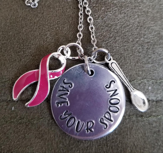 Hand Stamped Save Your Spoons Necklace